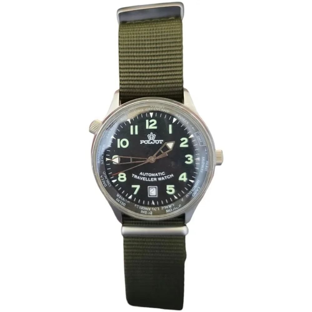 Poljot Automatic Traveller Limited Edition World Time Watch Swiss ETA 2824-2